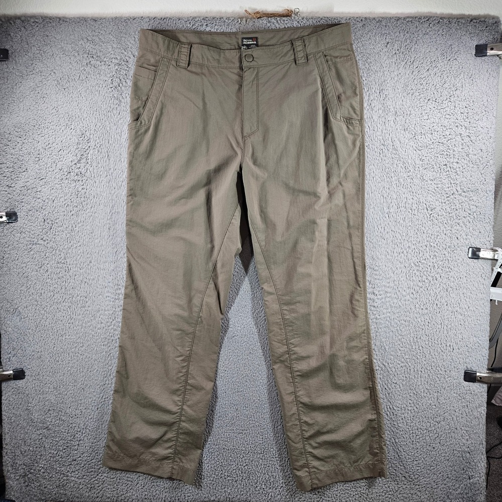 Royal Robbins Mens 40x32 Olive Green Nylon Hiking‎ Outdoor Adventure Pants